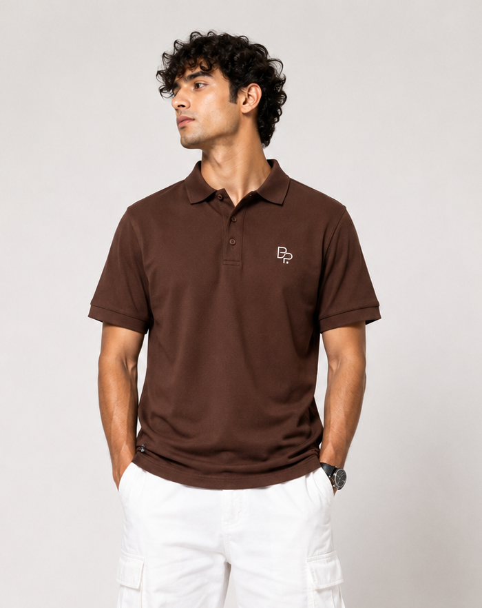 BLACKPOINT Premium Polo Tee - Coffee Brown